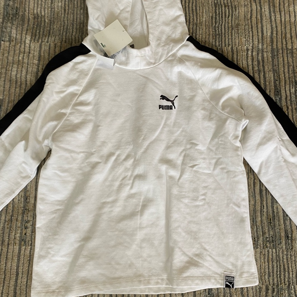 NWT Kids Boys puma XL white hoodie athletic apparel
